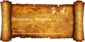 Hovanecz Aranka névjegykártya